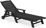 SERWALL Patio Chaise Lounge Chair, 78'' Long HDPE 5 Positions Adjustable Outdoor Lounger - Photo 1