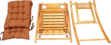 Folding Bamboo Rocking Chair, Adjustable Back Patio Reclining Chair with Headrest Pillow - Photo 9