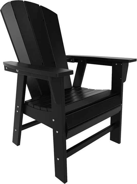 WO WESTIN OUTDOOR HDPE Laguna Adirondack Casual Patio Dining Chair,Black