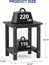 YEFU Outdoor Side Table for Patio: 16" HIPS Weather - Resistant Adirondack Tables - Waterproof Small Square End Tables - Photo 3