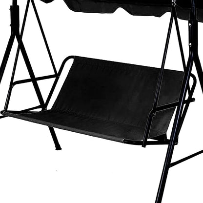 Swing Seat Cover Replacement, 600D Thickened Oxford Waterproof Chair Bench Replacement Cover Outdoor Swing Cushion Cover for 3 Seater Patio Garden Swing Chair（58.3x19.7x19.7in, Black