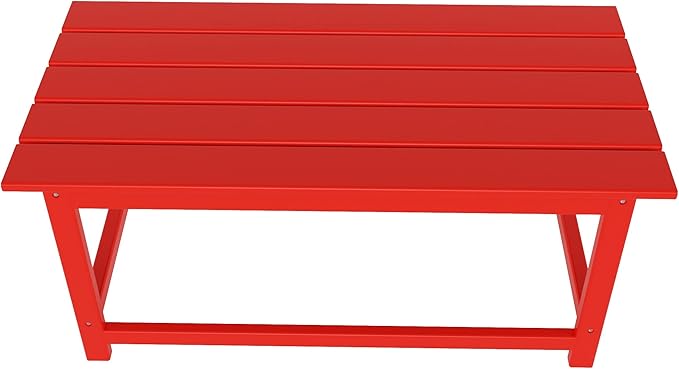 WO WESTIN OUTDOOR HDPE Laguna Outdoor Poly Adirondack Coffee Table, Red