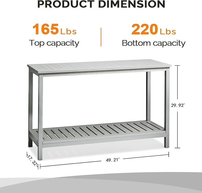 VINGLI 49in Solid Wood Outdoor Console Table - Photo 3
