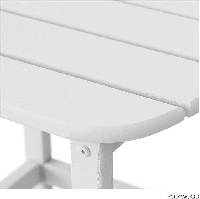 POLYWOOD SBT18WH South Beach 18" Outdoor Side Table, White - Photo 7