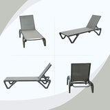 Domi Pool Lounge Chairs Set of 2, Aluminum Chaise Lounge Outdoor with Side Table - Photo 7