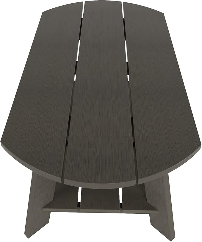 WestinTrends Tuscany Outdoor Coffee Table, All Weather HIPS 2 Tier Patio Adirondack Coffee Table, Charcoal Gray - Photo 5