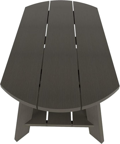 WestinTrends Tuscany Outdoor Coffee Table, All Weather HIPS 2 Tier Patio Adirondack Coffee Table, Charcoal Gray