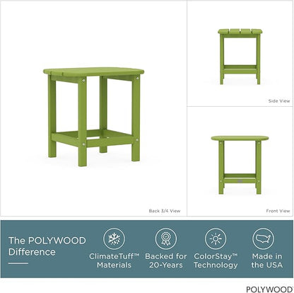POLYWOOD SBT18LI South Beach 18" Outdoor Side Table, Lime