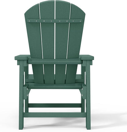 WestinTrends Malibu Kids Outdoor HDPE Adirondack Plastic Patio Chair, Dark Green
