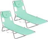 Ostrich Chaise Lounge Outdoor Portable Folding 4 Position Recliner Chair for Beach, Patio, Camp - Photo 1