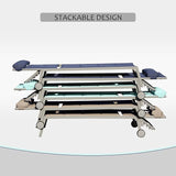 Domi Patio Chaise Lounge Set of 2 with Side Table, Adjustable Full Aluminum Pool Lounge Chairs with Wheels - Photo 6
