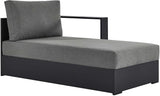 Modway Tahoe Powder-Coated Aluminum Outdoor Chaise Lounge in Gray Charcoal with Weather-Resistant Cushions - Photo 3