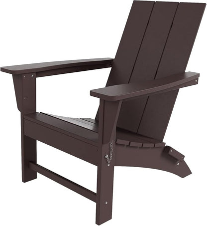 WestinTrends Ashore Modern Outdoor Folding Adirondack Chair, Dark Brown
