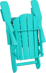WO Home Furniture Adirondack Chairs Table Set of 3 PCS Outdoor Folding Chairs Coffee Table Weather/UV Resistant for Lawn - Photo 7