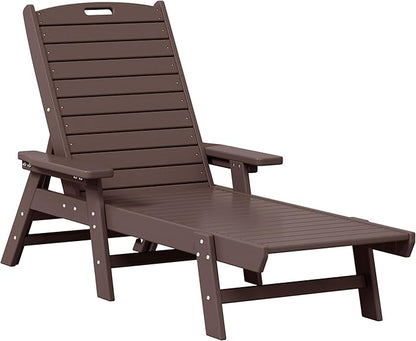 WestinTrends Malibu Poly Reclining Chaise Lounge (Set of 2) Dark Brown
