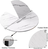 Large Round Folding Table Top, 4-Folding Wood Table top - Photo 2