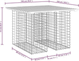 Garden Bench Natural Wood Solid Douglas Fir Compact Durable Gabion Design Galvanized Steel Frame Rustic Outdoor Seating - Photo 2