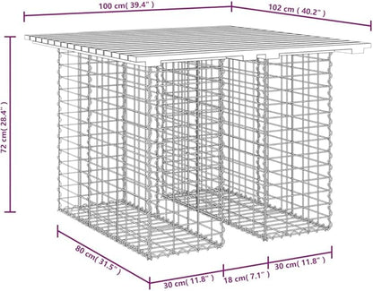 Garden Bench Deck Bench Patio Bench Gabion Design 39.4"x40.2"x28.3" Solid Wood Douglas