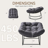 ONBRILL Papasan Rocking Chair with Cushion, Oversized Patio Lounge Rocker, Egg Chair Outdoor Indoor, for Living Room - Photo 2