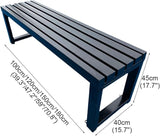Outdoor Metal Garden Bench, Slatted Patio Seating for Yard & Porch, Durable Furniture for Park & Picnic, 120cm/47.2in - Photo 3