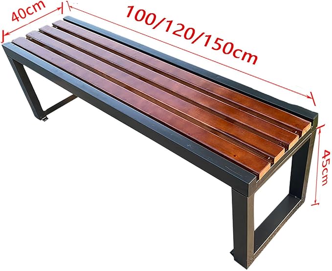 JSLJDM Garden Bench,Park Bench,Garden Bench Outdoor Bench,Outdoor Metal Park Benches,Outdoor Backless Bench for Lawn, Park, Deck-Without backrest 39,4in 120cm TinGrey