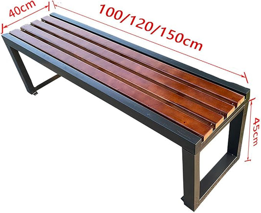 JSLJDM Garden Bench,Park Bench,Garden Bench Outdoor Bench,Outdoor Metal Park Benches,Outdoor Backless Bench for Lawn, Park, Deck-Without backrest 39,4in 120cm TinGrey