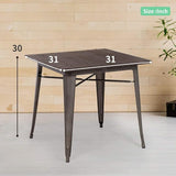 FDW Heavy Duty Outdoor Dining Table Metal Kitchen Table Metal Table 31 x 31 Inches Bar Coffee Table Home Restaurant - Photo 3