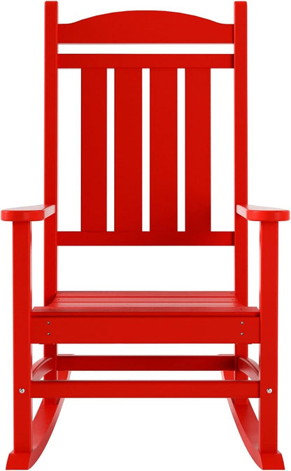 WO WESTIN OUTDOOR HDPE Laguna Classic Porch Rocking Chair (Set of 2), Red