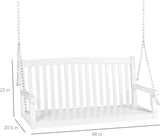 Best Choice Products 48in Wood Porch Swing Outdoor Patio Hanging Bench Chair Furniture for Deck, Garden - Photo 7