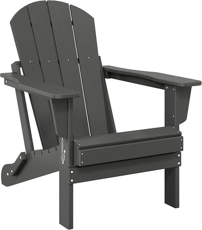 WO WESTIN OUTDOOR HDPE Laguna Outdoor Folding Poly Adirondack Chair, Gray