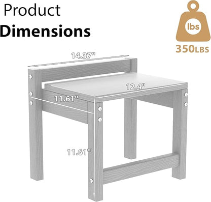 Stackable HDPE Foot Stool - All-Weather Indoor/Outdoor Seating for Patio, Living Room & Bathroom, Waterproof Windproof Heavy-Duty High-Density PE Step Stool, 2 Sets, White