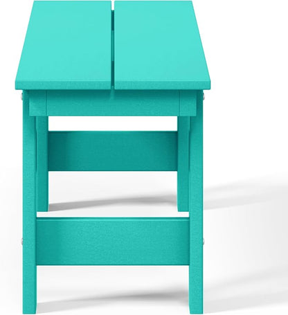 WestinTrends Ashore Outdoor HDPE 48" Modern Backless Patio Bench, Turquoise