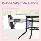 Outdoor Table Patio Table Dining Table with Tempered Glass Umbrella Hole for Lawn Balcony, Yard (Square) - Photo 6