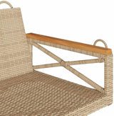 Beige Poly Rattan 2-Seater Patio Swing Bench with Cushions, Weather-Resistant Outdoor Furniture for Garden - Photo 7