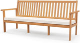 RELAX4LIFE 64’’ Outdoor Bench Acacia Wood - 3-Person Patio Bench w/Slatted Backrest, Armrests & Removable Seat Cushion - Photo 1