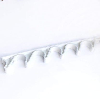KOMORAX 4 pcs 6 Position Nylon White Adjustment Brackets for Patio Outdoor Lawn Yard Furniture or Chaise Lounges, Replacement, Back Support, Back-Height Multi Position Adjuster 10 5/8" L x 5/8" W
