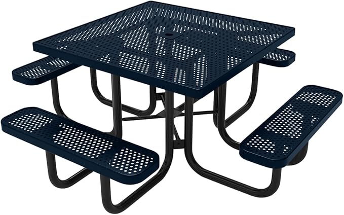 COATEDOUTDOORFURNITURE Heavy-Duty Portable Outdoor Picnic Table with Umbrella Hole - Photo 1