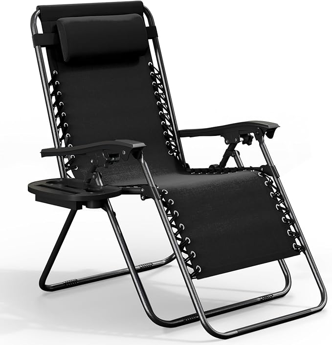Nestl Zero Gravity Chairs, Portable Patio Lounge Chair Outdoor with Pillows & Cup Holder Trays - Photo 1