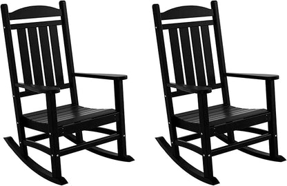 WestinTrends Malibu 3-Piece Set Outdoor/Patio Rocking Chairs (2 Seater), Black