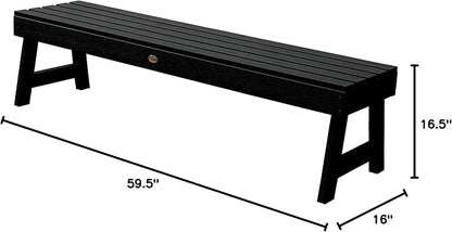 highwood Weatherly Backless Bench, 5-Feet, Black