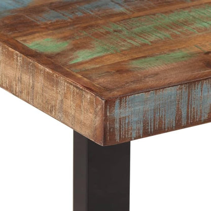 Industrial Style Solid Wood Bench with Reclaimed Wood and Steel Frame, Black Metal and Brown Finish, 63.0 Inch Long for Hallway or Living Room, Supports 661 lbs, Modern Matte