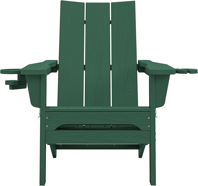 SERWALL Folding Adirondack Chair with Dual Cup Holders Set of 6, Modern Adirondack Chairs - Photo 9