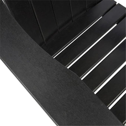 Pemberly Row Folding Adirondack Chair, 37"H x 29"W x 32"D, All-Weather Resin, Black Finish, HDPE Plastic, UV-Protected, Scratch-Resistant, Indoor/Outdoor Use, Porch, Patio, Backyard, Garden Seating