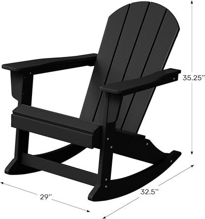 WestinTrends Malibu 2 Piece Set Outdoor/Patio Poly Adirondack Rocking Chairs (2 Seater), Weathered Wood