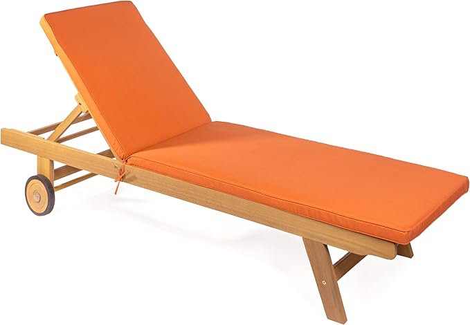 JONATHAN Y LNG1000C Mallorca 77.56"x23.62" Modern Classic Adjustable Acacia Wood Chaise Outdoor Lounge Chair with - Photo 1