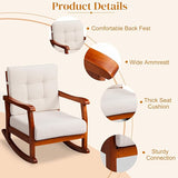 Outdoor Wood Rocking Chair with Detachable Cushions - Photo 3