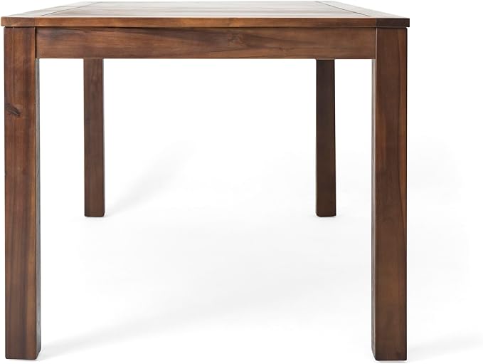 Merax Outdoor Acacia Wood Dining Table, All-Weather Patio Coffee Tables for Outside & Garden & Porch & Lawn & Backyard, Dark Brown