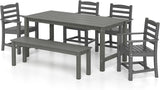 Tangkula 6 Pieces Patio Dining Bench Set - Photo 8