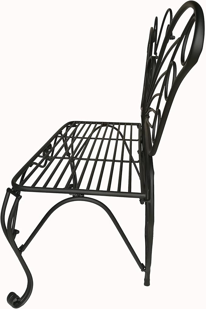Unknown1 Antique Black Metal Butterfly Bench