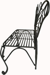 Unknown1 Antique Black Metal Butterfly Bench - Photo 3